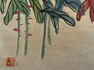 A Large Chinese 20th C Scroll Painting on Paper,  Artist signed. 9