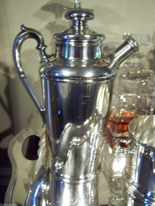 Lrg STUNNING ART DECO ERA INTERNATIONAL SILVER COCKTAIL SHAKER PITCHER TOP NOTCH 6