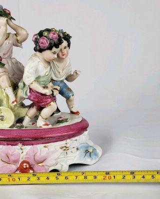 RARE UNUSUAL CONTA BOEHME PORCELAIN INKWELL STAND WITH CHILDREN PLAYING. 11