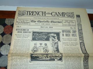 May 20 1918 Trench And Camp Newspaper Wwi Military Camp Greene Charlotte Nc