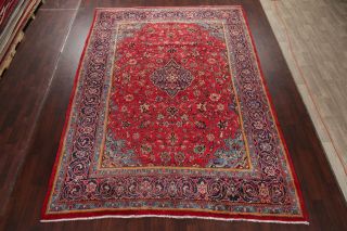 Vintage Sarouk Persian Oriental Area Rug SCARLET Hand - Knotted Wool Carpet 10x13 2