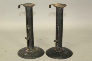 A Great Early 19th C American Iron Hogscrapers In Old Black Paint