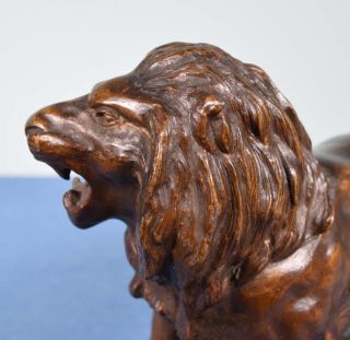 Antique French Bronzed Spelter of a Lion Sculpture 11