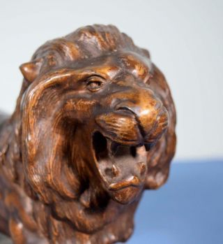 Antique French Bronzed Spelter of a Lion Sculpture 8
