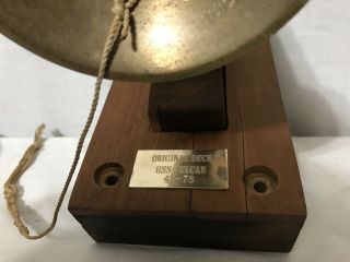 USS Vulcan Brass Deck Bell On A Wood Wall Mount 41 - 78 Navy 4