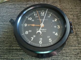 Chelsea Clock Co.  U.  S.  Navy Ww2 Black Bakelite Ser No.  42127e