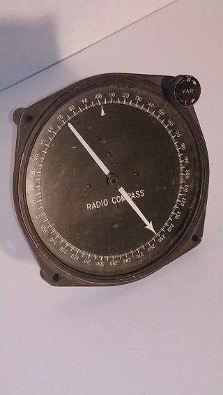 Ww2 Signal Corps U.  S.  Army Type Radio Compass Gauge Instrument Indicator