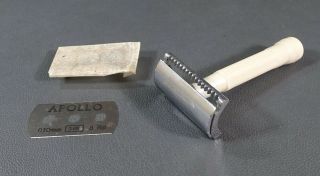 WWII German DRGM Soldier Officer Shaving Safety Razor Blade Apollo w/Box 2