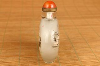 China natural hair crystal Hand inside painting playing snuff bottle gift 6