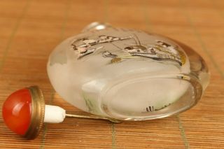 China natural hair crystal Hand inside painting playing snuff bottle gift 9