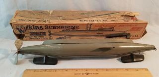 Rare Pre 1918 Boxed Wilkins No.  R2 Toy Submarine 14 1/2 " Long
