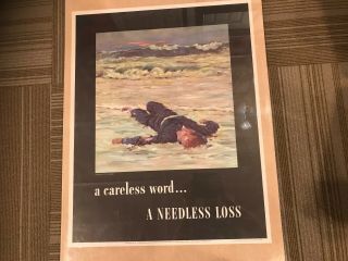 World War Ii 1943 War Poster " A Careless Word A Needless Loss " United States