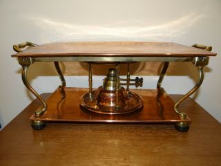 Antique Wasb Benson Arts & Crafts Copper Brass Table Hot Plate & Burner