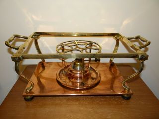 Antique WASB Benson Arts & Crafts Copper Brass Table Hot Plate & Burner 2