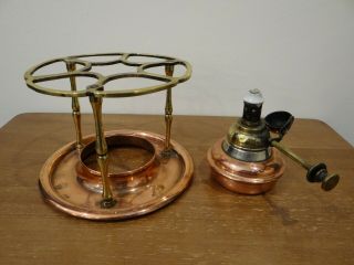 Antique WASB Benson Arts & Crafts Copper Brass Table Hot Plate & Burner 7