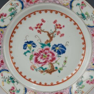 Chinese Famille rose porcelain plate,  peony,  Qianlong period,  18th ct. 2