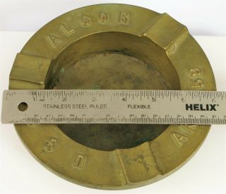 RARE ANTIQUE WWII USS ALCOR DESTROYER TENDER US NAVY HEAVY BRONZE CIGAR ASHTRAY 4