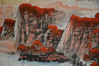 STUNNING LARGE CHINESE PAINTING SIGNED MASTER WEI ZIXI UNFRAMED F9905 3