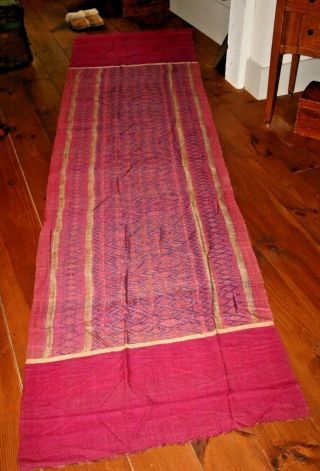 Indonesian Ikat Textile Blanket Throw Weaving Southeast Asia Sumba Tapestry Sari