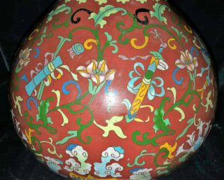 LARGE ANTIQUE CHINESE CLOISONNE VASES QING 11