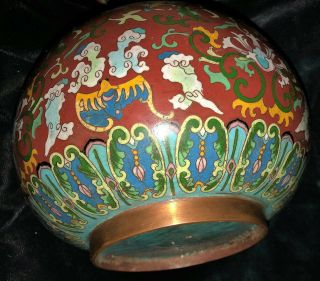 LARGE ANTIQUE CHINESE CLOISONNE VASES QING 4