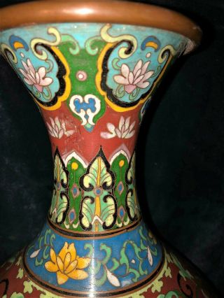 LARGE ANTIQUE CHINESE CLOISONNE VASES QING 5