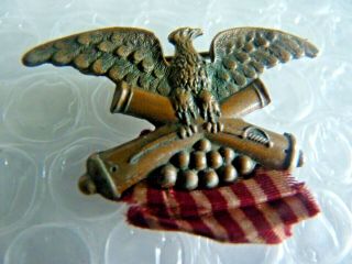 Civil War Veteran Military Pin Part Eagle Sword Cannons & Balls Antique Neocurio