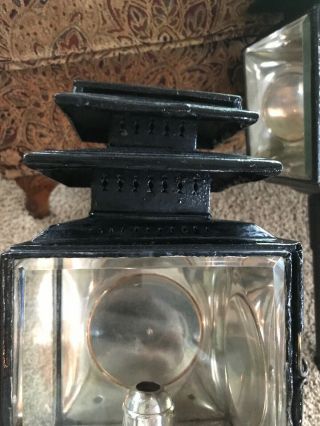 Pair COACH CARRIAGE Lanterns Lamps 19th Century Holland & Holland LONDON 23” T 6