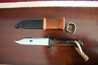 Hungarian Ak 47 Bayonet And With Wire Cutter Scabbard