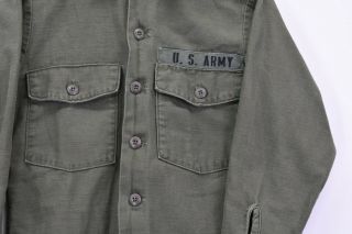 Vintage U.  S.  Army Men ' s Size 14 1/2 x 31 Button Up Green Uniform Shirt 3