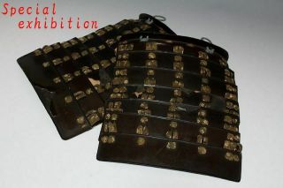 Japan Antique Edo Yoroi Sode Iron Shoulder Parts Kabuto Tsuba Armor Katana Busho