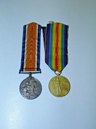 Ww 1 British Medal Duo Named W.  Bridge Gunner Royal Artillery