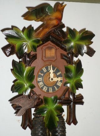 Rare German Black Forest Henry Coehler 2 Bird Traditional 8 Day Cuckoo Clock