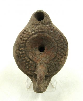 Authentic Ancient Roman Judean Terracotta Decorated Oil Lamp - L746