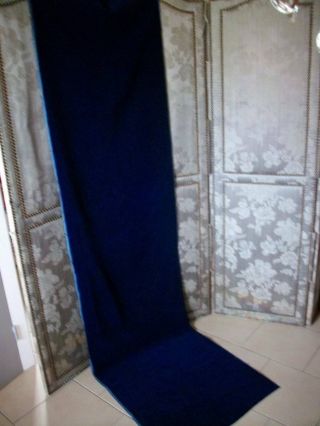 Antique Royal Blue Velvet Upholstrey Fabric 3yds 9 " (2.  69m) Long