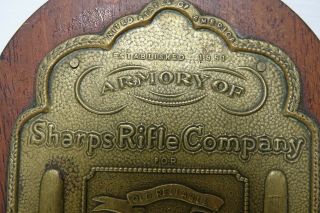 INTERESTING BRASS SIGN - SHARPS RIFLE COMPANY FEDERAL GOVERNMENT RIFLES - RARE 2