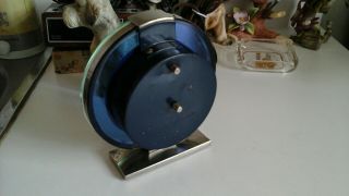 Vintage Westclox Andover S2 - L Art Deco Chrome & Glass W/Blue Halo Shelf Clock 10