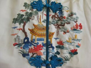 Fine Old Chinese White Silk Embroidered Imperial Court Robe 12