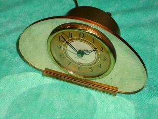 Seth Thomas Sequin Peach Mirror Vintage Electric Clock 1948