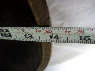 VTG Antique Farmhouse Red Wooden Dough Bowl Out of Round Oval 14.  5x14 Primitive 9