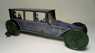 Vintage Nonpareil Windup Tin Litho Blue Taxi Sedan