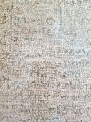 1794 SAMPLER - Georgian - 10yr - old Maria Boycott July 27 Antique Embroidery Psalm 4