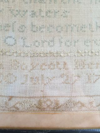 1794 SAMPLER - Georgian - 10yr - old Maria Boycott July 27 Antique Embroidery Psalm 7