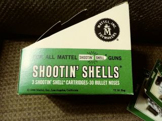 NOC Mattel Shootin Shell Paks And Display Box With 7 Paks Of Shootin Shells 3