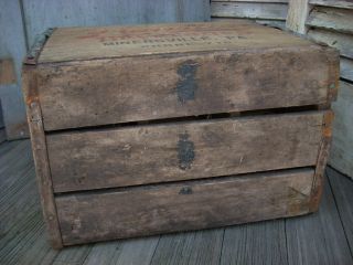 Antique Vintage 1947 John HARVILLA Beverages Wood Crate Case Box Minersville PA 11