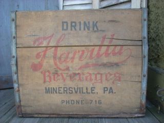 Antique Vintage 1947 John HARVILLA Beverages Wood Crate Case Box Minersville PA 3