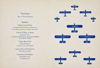 Aviation Program Menu WW1 Pilot Aces Rickenbacker Rene Fonck Billy Bishop 1925 2