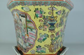 Estate Fine BIG China Chinese Famille Rose Porcelain Planter Tray Scholar Art 3