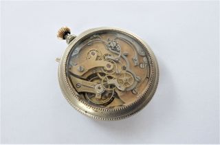 1900 METAL CASED CHRONOGRAPH 17 JEWELLED SWISS LEVER POCKET WATCH 6