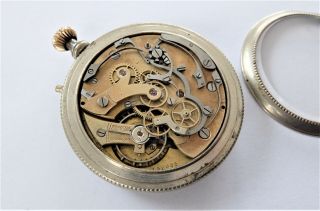 1900 METAL CASED CHRONOGRAPH 17 JEWELLED SWISS LEVER POCKET WATCH 8